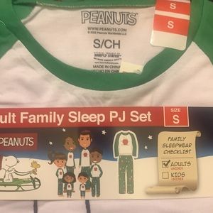 Christmas Adult Family  peanuts pajamas, unisex Sleep PJ Set Size XS-XXL